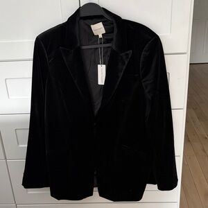 Favorite Daughter Black Velvet Blazer